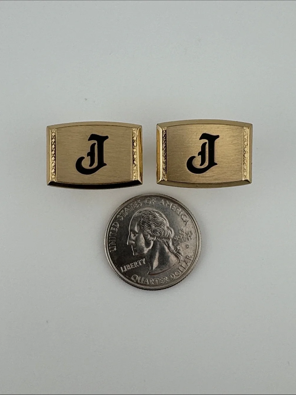 Vintage MCM Gold-Tone 'J' Initial Cufflinks for Men by Hickok